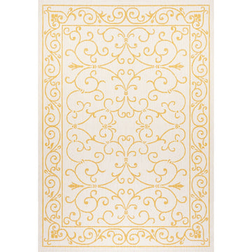 Charleston Vintage Filigree Textured Weave Indoor/outdoor Area Rug